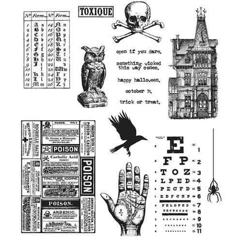 Stampers Anonymous - Tim Holtz - Halloween - Cling Mounted Rubber Stamp Set - Mini Halloween 05