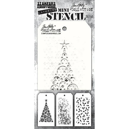 Stampers Anonymous - Tim Holtz - Layering Stencils - Mini Set 62