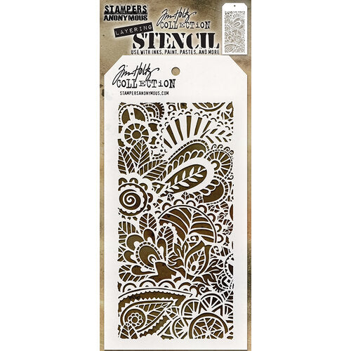 Stampers Anonymous - Tim Holtz - Layering Stencil - Doodle Art 1