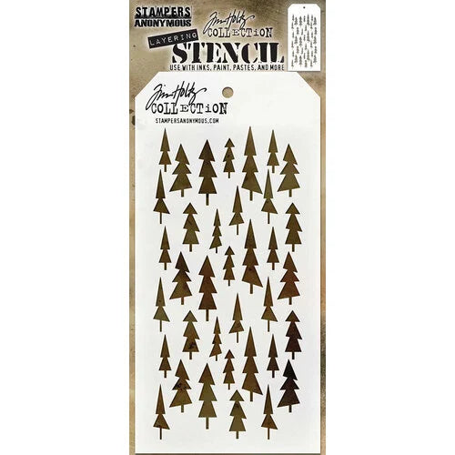 Stampers Anonymous - Tim Holtz - Layering Stencils - Tree Lot