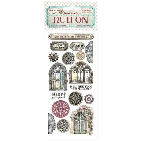 Stamperia - Master Of Magic Collection - Rub-On Transfers - Gothic Windows