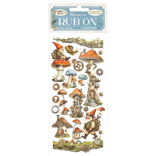 Stamperia - Hidden Grove Collection - Rub-On Transfers - Mushroom House