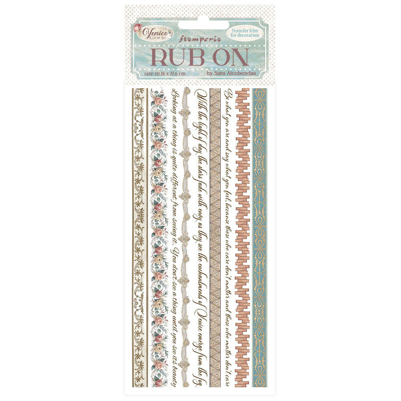 Stamperia - Venice City of Art Collection - Rub On Transfers - Stripes