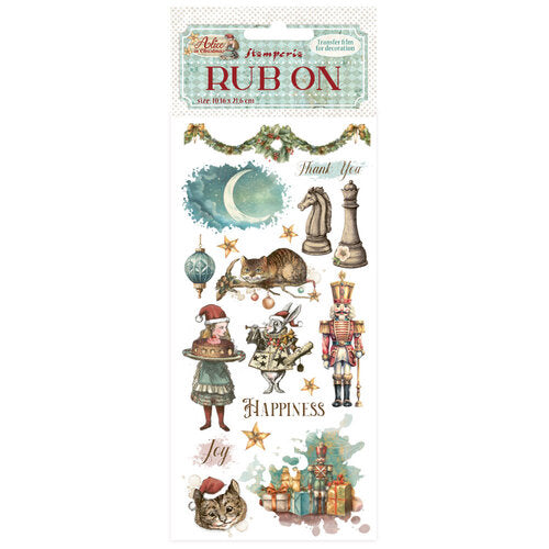 Stamperia - Alice In Christmas Collection - Rub-On Transfers - Happiness