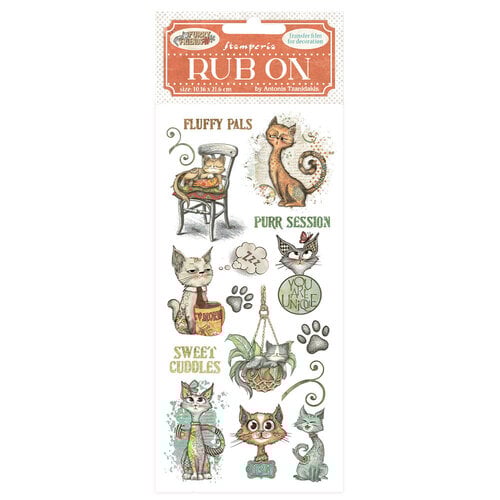 Stamperia - Furry Friends - Rub On Transfers - Cat