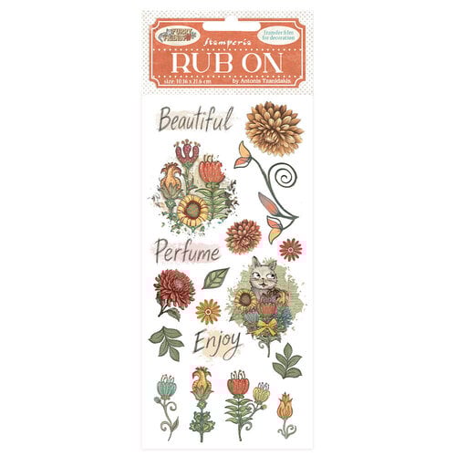 Stamperia - Furry Friends - Rub On Transfers - Flowers