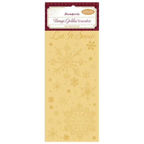 Stamperia - Alice In Christmas Collection - Vintage Golden Transfer - Let It Snow