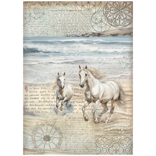 Stamperia - Silent Sea Collection - A4 Rice Paper - Horses