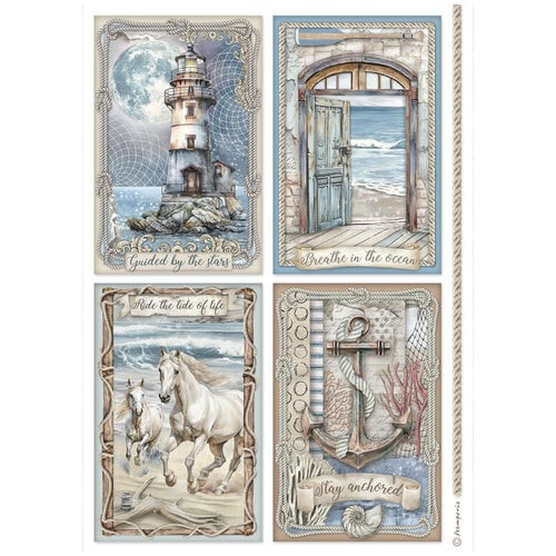 Stamperia - Silent Sea Collection - A4 Rice Paper - 4 Cards