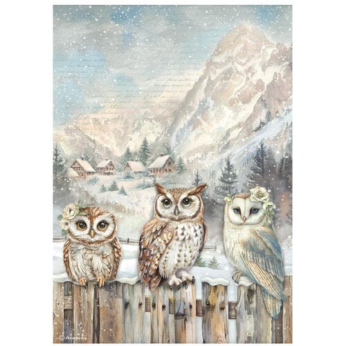 Stamperia - The Owl's House - A4 Rice Paper - 3 Owls