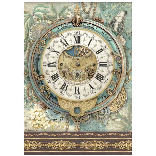 Stamperia - Gardens Of Time - A4 Rice Paper - Big Clock
