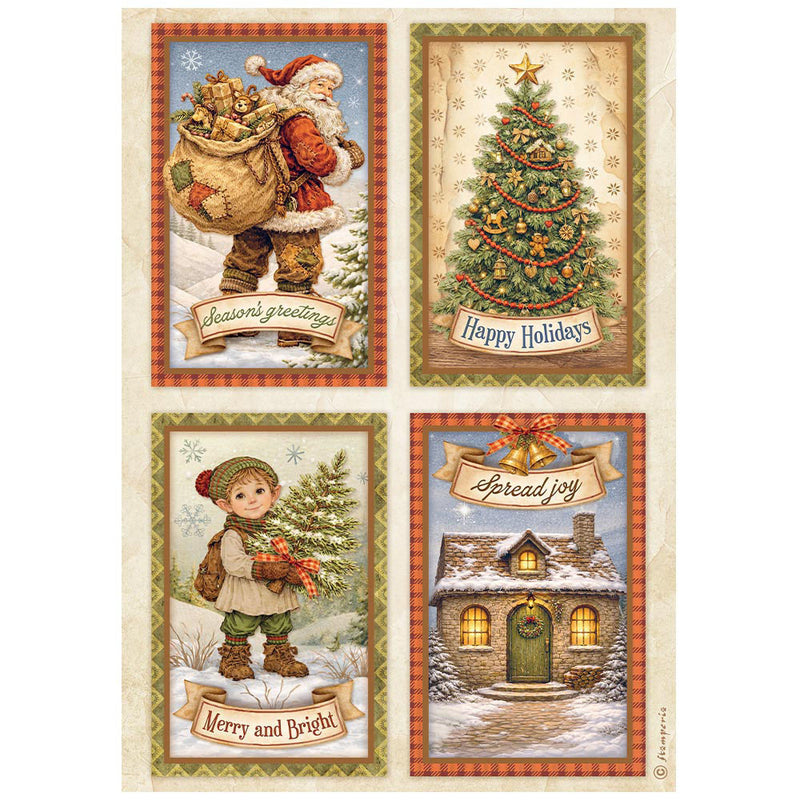 Stamperia - Silent Night - A4 Rice Paper - 4 Cards