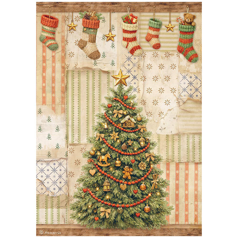 Stamperia - Silent Night - A4 Rice Paper - Christmas Tree