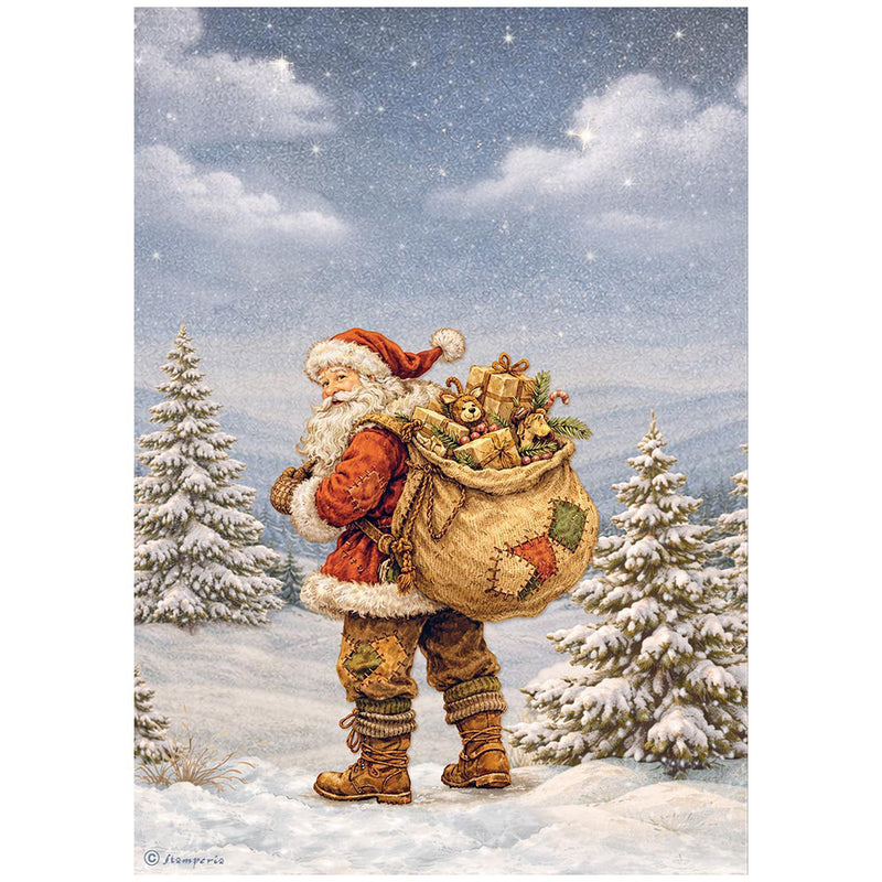 Stamperia - Silent Night - A4 Rice Paper - Santa Claus