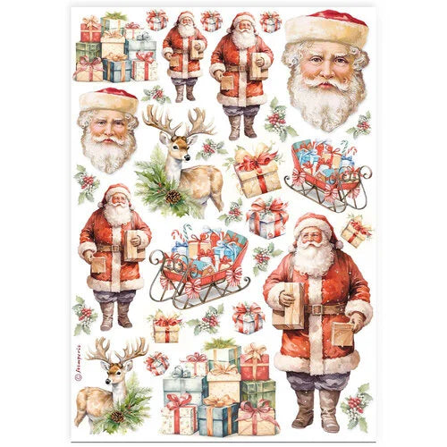 Stamperia - Classic Christmas Collection - A4 Rice Paper - Santa Claus