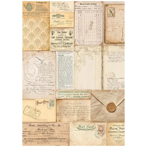 Stamperia - Golden Harmony - A4 Rice Paper - Letters