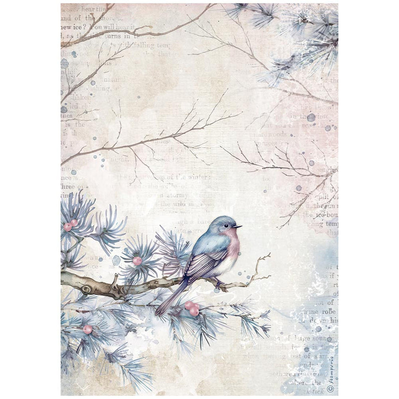 Stamperia - Dewdrops Collection - A4 Rice Paper - Bird
