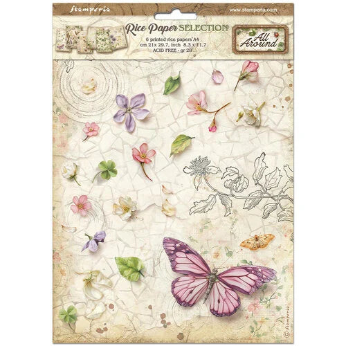 Stamperia - All Around - A4 Rice Paper - 6 Pack