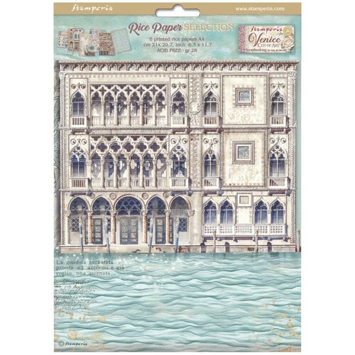 Stamperia - Venice City of Art Collection - A4 Rice Paper - 6 Pack