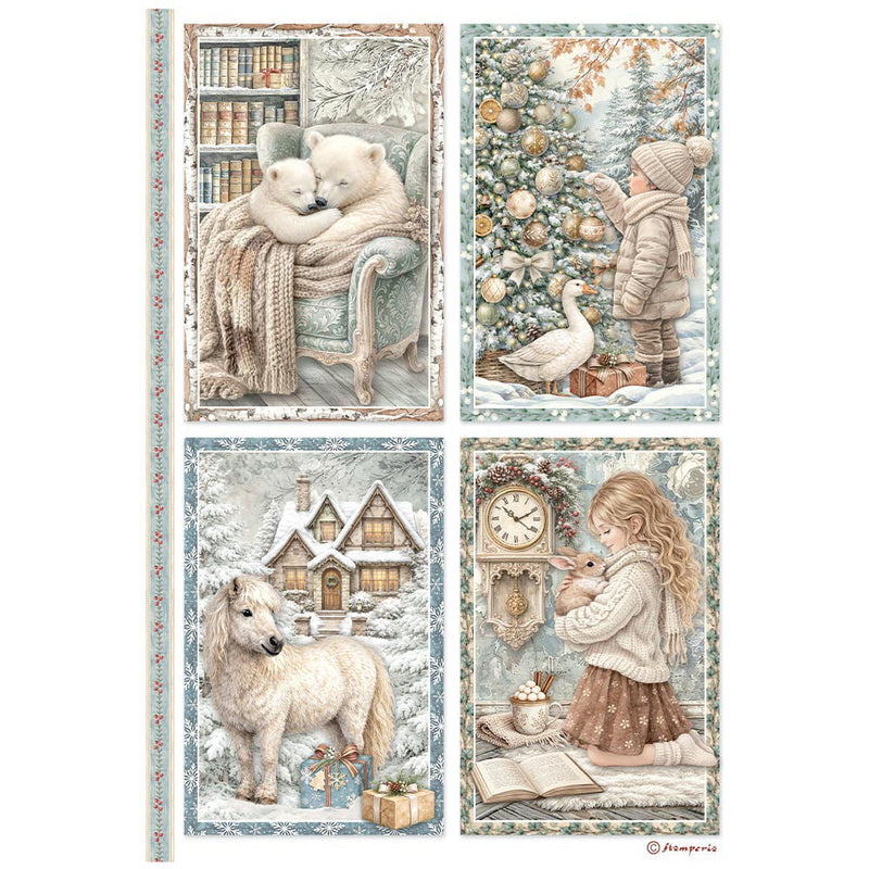 Stamperia - White Christmas - A4 Rice Paper - 6 Pack