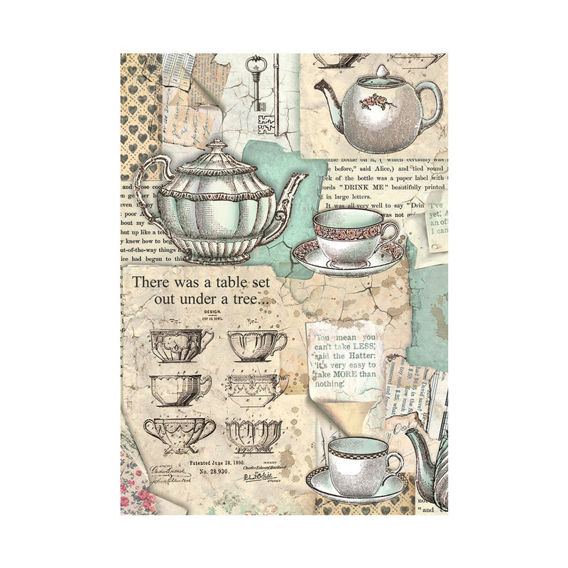 Stamperia - Alice Forever Collection - A6 Rice Paper - Backgrounds - 8 Pack