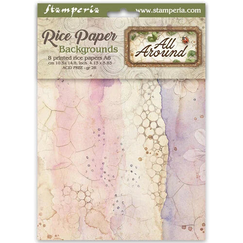 Stamperia - All Around - A6 Rice Paper - 8 Pack