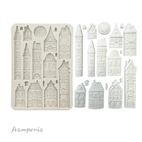 Stamperia - Gear up for Christmas Collection - Moulds - Cozy Houses