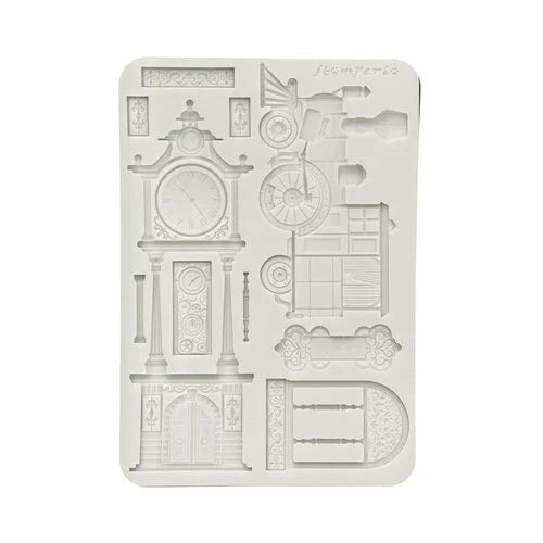 Stamperia - Gardens Of Time - Moulds - Train and Longcase Clock