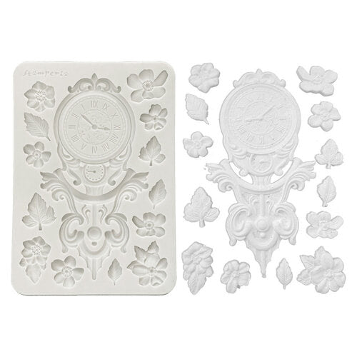 Stamperia - Gardens Of Time - Moulds - Clock and Flowers