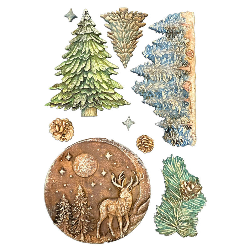 Stamperia - Silent Night - Moulds - Christmas Winter Landscape