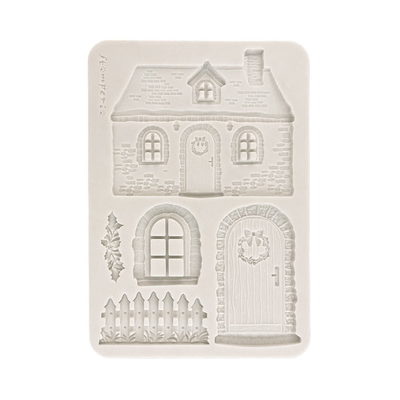 Stamperia - White Christmas - Moulds - Christmas Cottage
