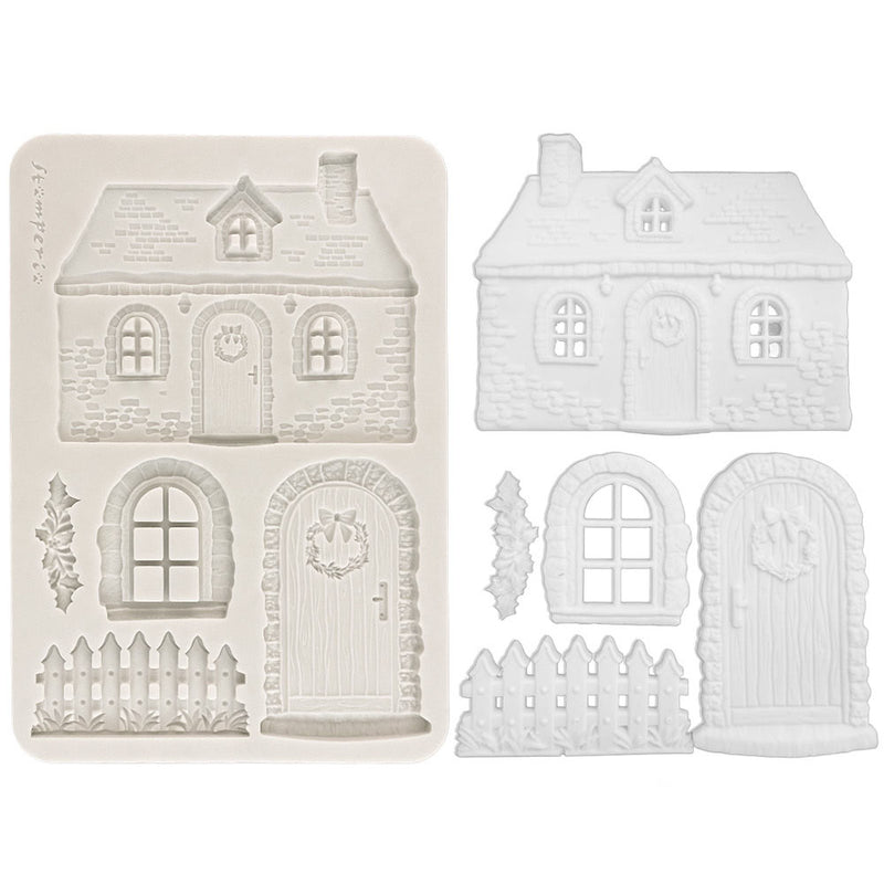 Stamperia - White Christmas - Moulds - Christmas Cottage