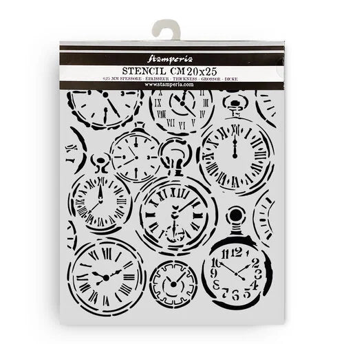 Stamperia - Gardens Of Time - Stencils - Mixed Clocks