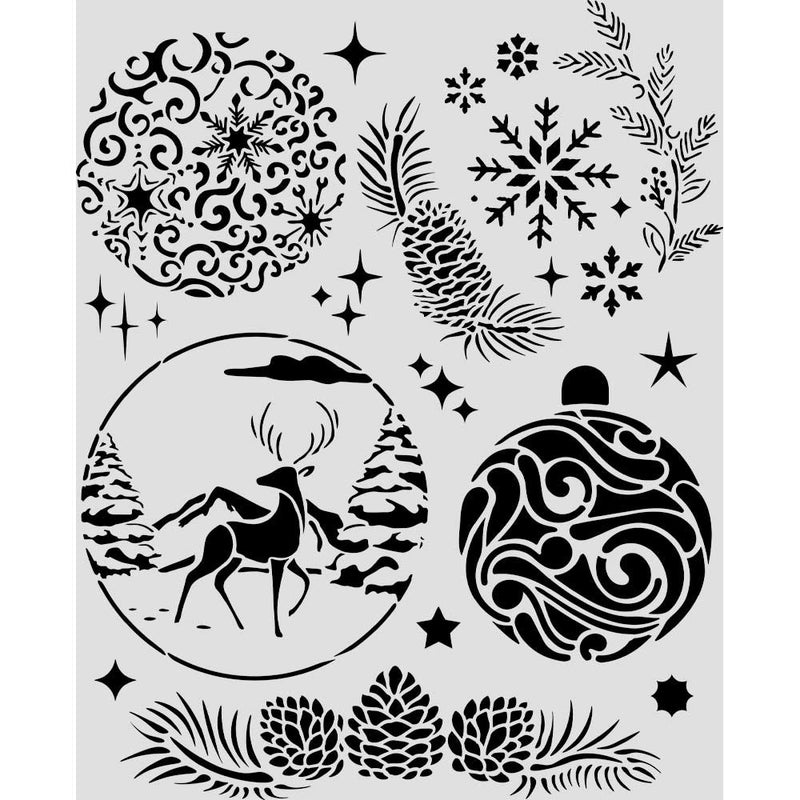 Stamperia - White Christmas - Stencils - Christmas Balls