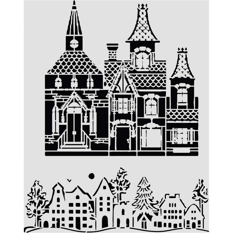 Stamperia - White Christmas - Stencils - Christmas House