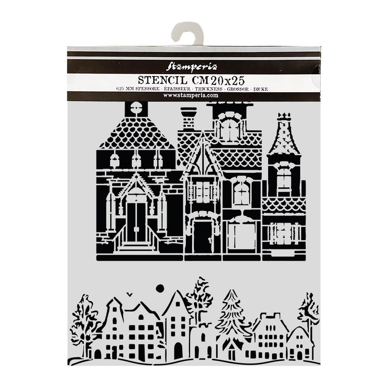 Stamperia - White Christmas - Stencils - Christmas House