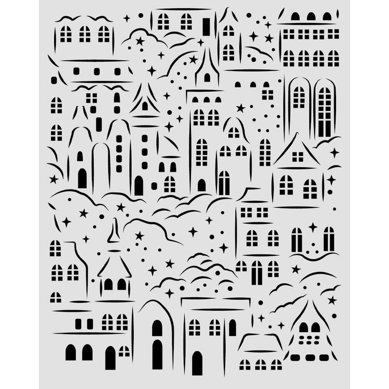 Stamperia - Silent Night - Stencils - Christmas Village
