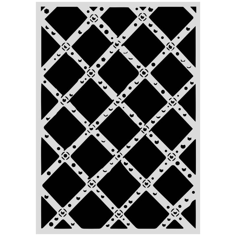 Stamperia - Gardens Of Time - A3 - Art Stories - Stencils - Diamond Grid Pattern