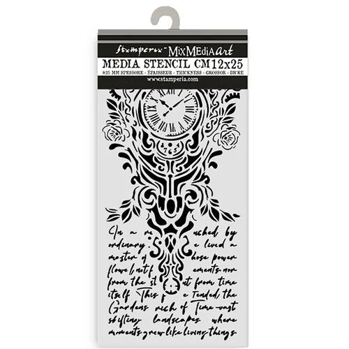 Stamperia - Gardens Of Time - Stencils - Clock and Writing