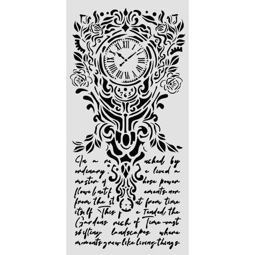 Stamperia - Gardens Of Time - Stencils - Clock and Writing