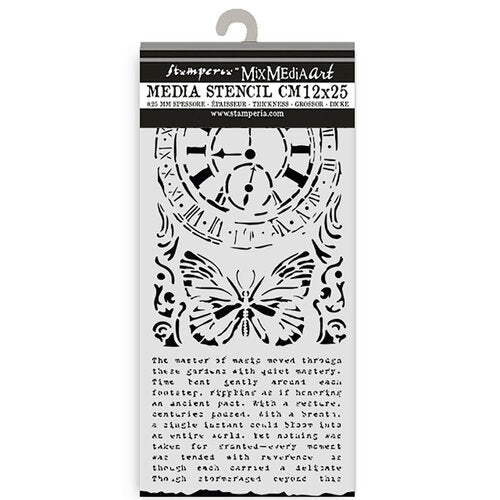 Stamperia - Gardens Of Time - Stencils - Clock and Butterfly