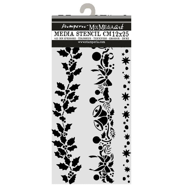 Stamperia - White Christmas - Stencils - Christmas Borders