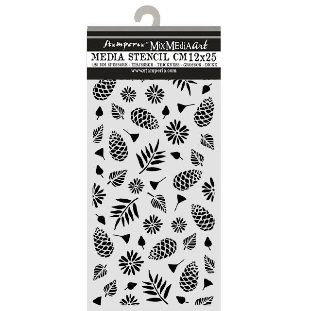 Stamperia - White Christmas - Stencils - Christmas Pinecones Pattern