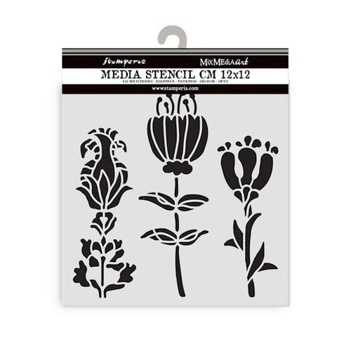 Stamperia - Furry Friends - Stencils - Stylized Flowers