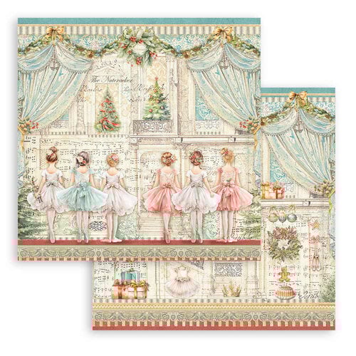 Stamperia - The Nutcracker Christmas Collection - 12 x 12 Double Sided Sheet - Ballet