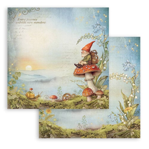 Stamperia - Hidden Grove Collection - 12 x 12 Double Sided Paper - Gnome