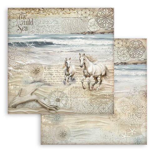 Stamperia - Silent Sea Collection - 12 x 12 Double Sided Paper - Horses