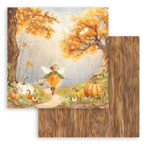 Stamperia - Whispering Woods - 12 x 12 Double Sided Paper - Fairy and Pumpkin