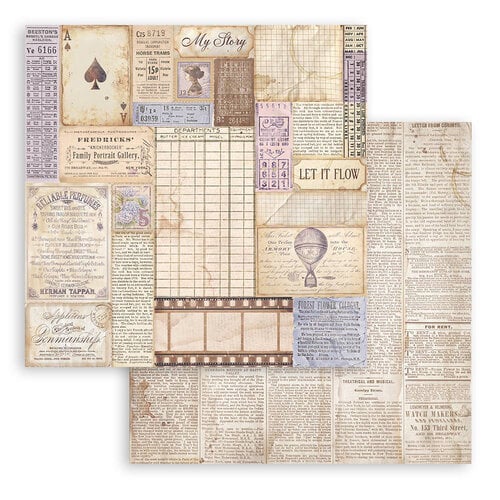Stamperia - Quiet Days - 12 x 12 Double Sided Paper - Mixed Backgrounds
