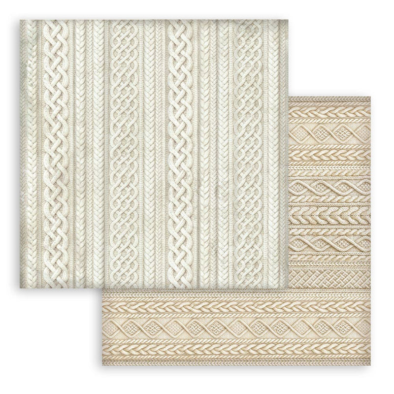 Stamperia - White Christmas - 12 x 12 Double Sided Paper - Knitted Patterns